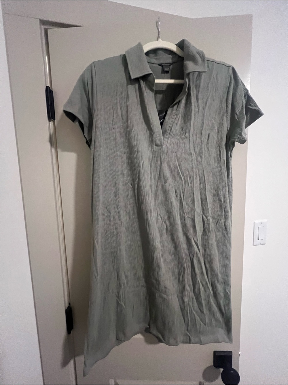 Eddie Bauer Sage Green Short Sleeve Mini Dress